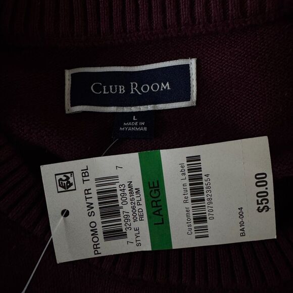 New Club Room Striped Crewneck Sweater Men's Size Large - Picture 3 of 9